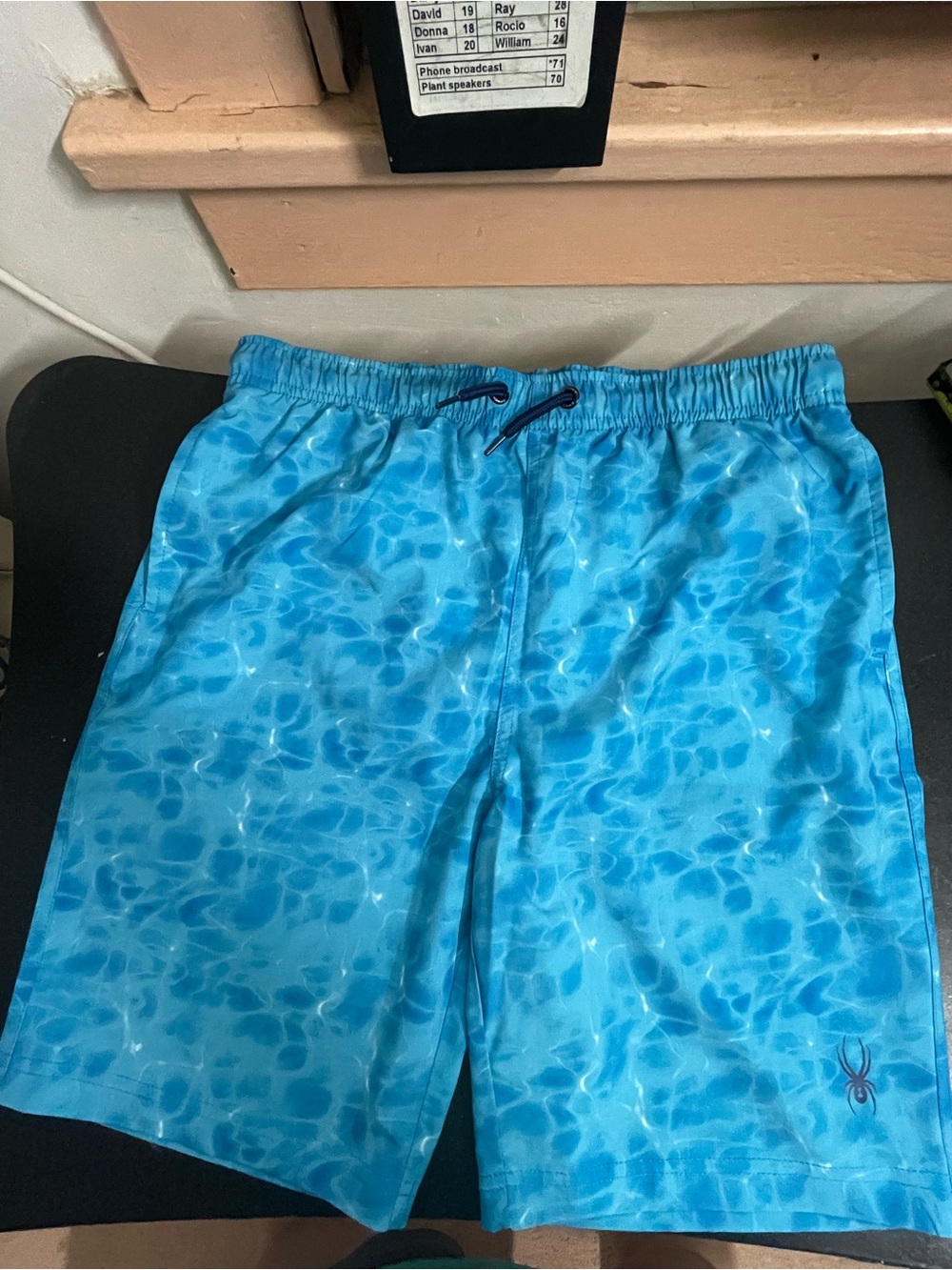 Spyder teens Teal Blue Lightweight Swim Shorts( size: L 14/16)